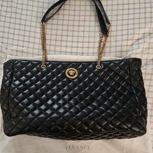 Pre-loved Versace Medusa Quilted Leather Tote Bag Large